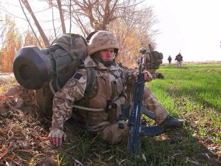 Alex in full kit during field training